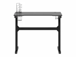 Clicnbuy Mesa Gaming|Escritorio gaming LED con patas en forma Z 90x60x75 cm