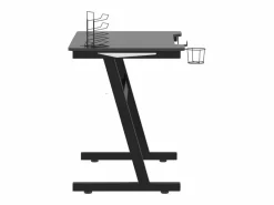 Clicnbuy Mesa Gaming|Escritorio gaming LED con patas en forma Z 90x60x75 cm