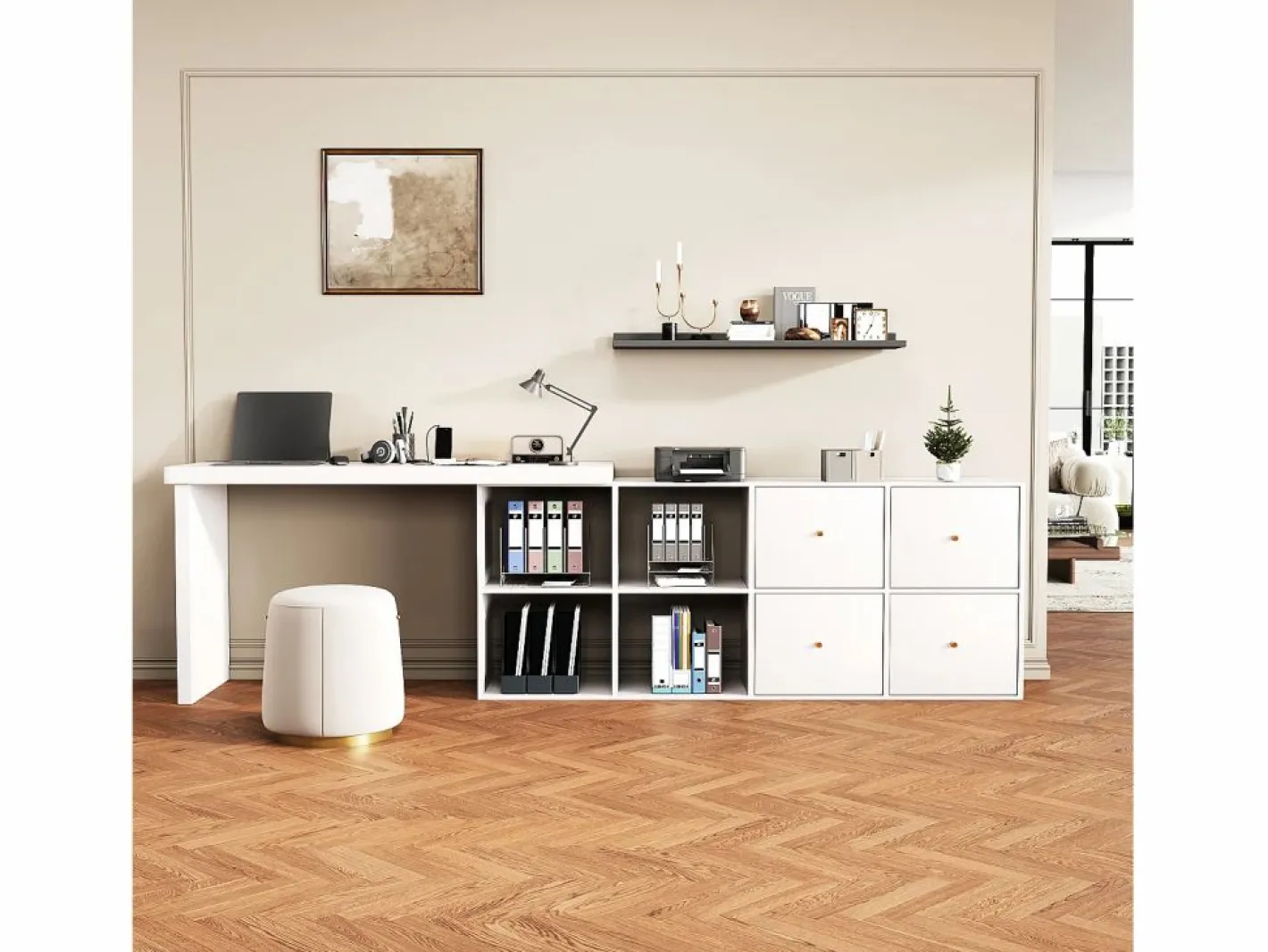 Escritorio giratorio 360° - con 4 cajones - 4 separadores - en MDF -^ModernLuxe Sale