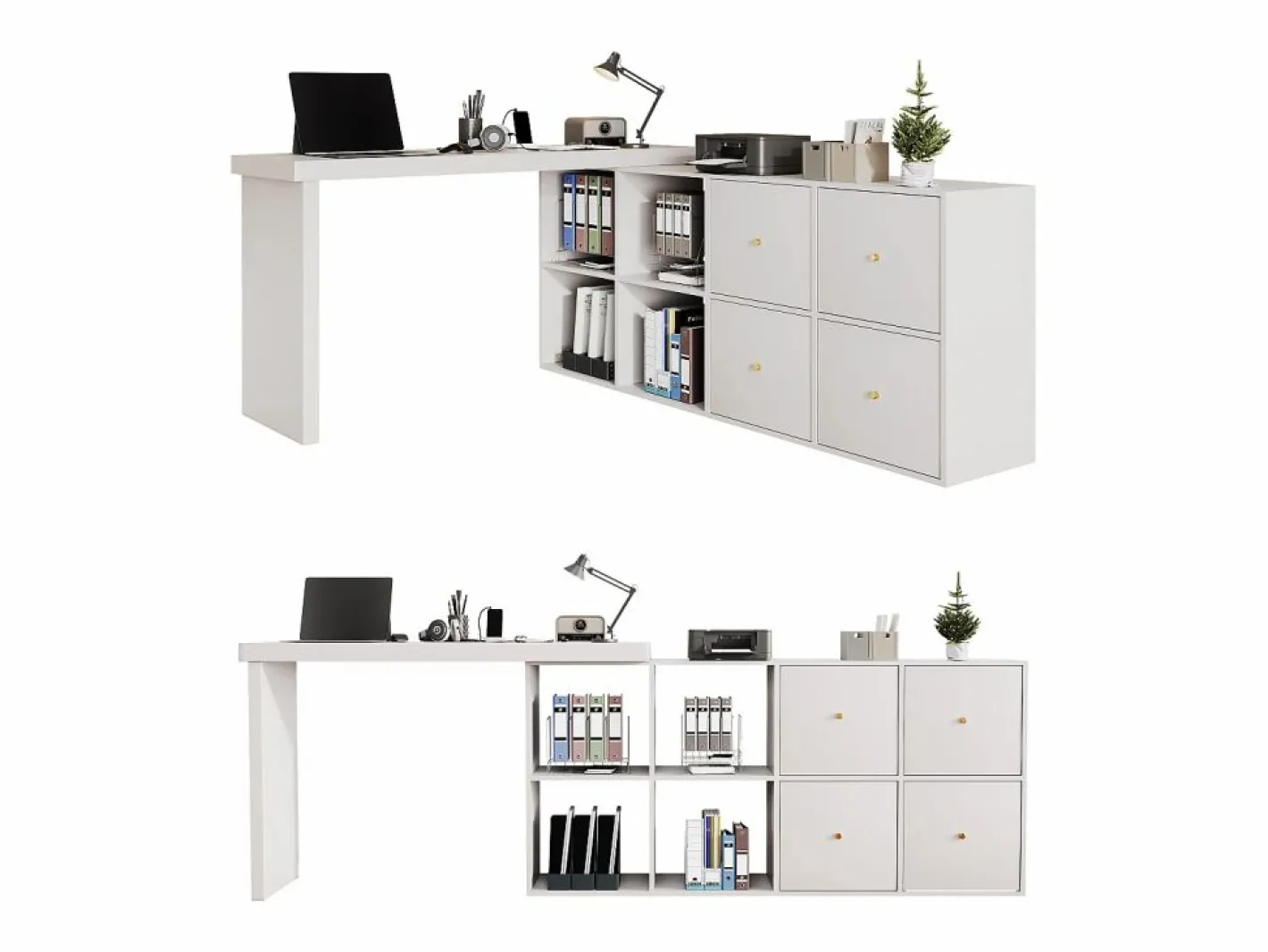 Escritorio giratorio 360° - con 4 cajones - 4 separadores - en MDF -^ModernLuxe Sale