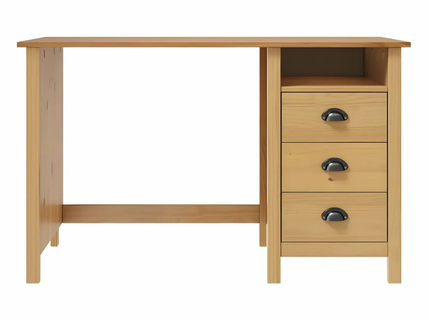 Clicnbuy Escritorio Tradicional|Escritorio Hill con 3 cajones madera de pino 120x50x74 cm