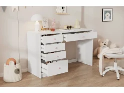 Merax Escritorio Tradicional|Escritorio infantil sencillo - 120 x 45 x 74 cm - con 5 cajones - MDF -