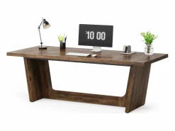 Tribesigns Escritorio Informático, 180 x 79 x 75 cm Escritorio para Ordenador Portátil, Mesa de Estudio, Mesa de Ordenador Portátil Marru00f3n Clearance