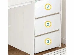 Mesa De Ordenador|Escritorio informático escandinavo de 100 cm con grandes estantes integrados, diseño moderno y ergonómico