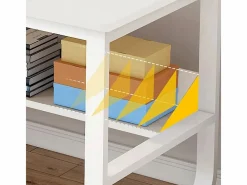 Mesa De Ordenador|Escritorio informático escandinavo de 100 cm con grandes estantes integrados, diseño moderno y ergonómico