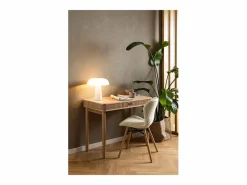 ebuy24 Escritorio Langley 2 puertas correderas decoración roble. Marru00f3n Hot