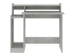 Clicnbuy Escritorio LED madera contrachapada hormigón 97x45x90 cm Gris Best