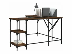 Escritorio madera de ingeniería roble marrón 139x139x75 cm ES329241^