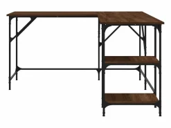 Escritorio madera de ingeniería roble marrón 139x139x75 cm ES329241^