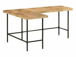 Clicnbuy Escritorio Rinconero|Escritorio madera maciza mango y hierro 165x110x77 cm