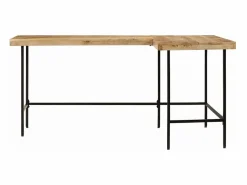 Clicnbuy Escritorio Rinconero|Escritorio madera maciza mango y hierro 165x110x77 cm