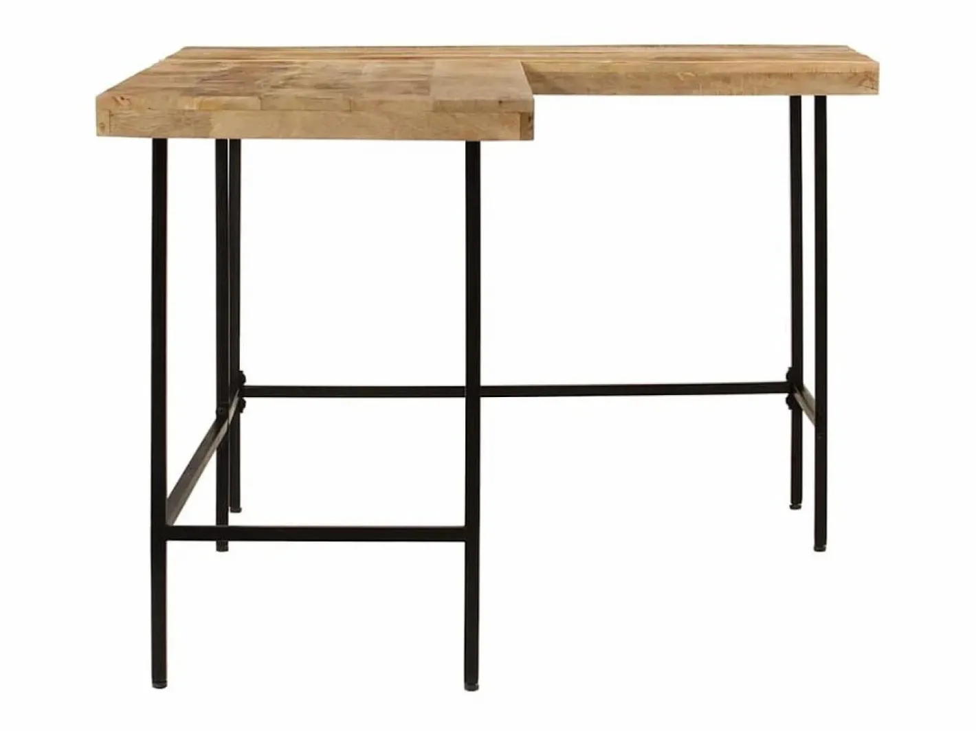 Clicnbuy Escritorio Rinconero|Escritorio madera maciza mango y hierro 165x110x77 cm