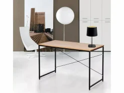 Escritorio mesa industrial 150x60 madera acero para estudio y oficina Wootop^ Hot