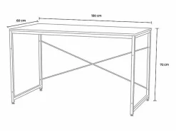 Escritorio mesa industrial 150x60 madera acero para estudio y oficina Wootop^ Hot