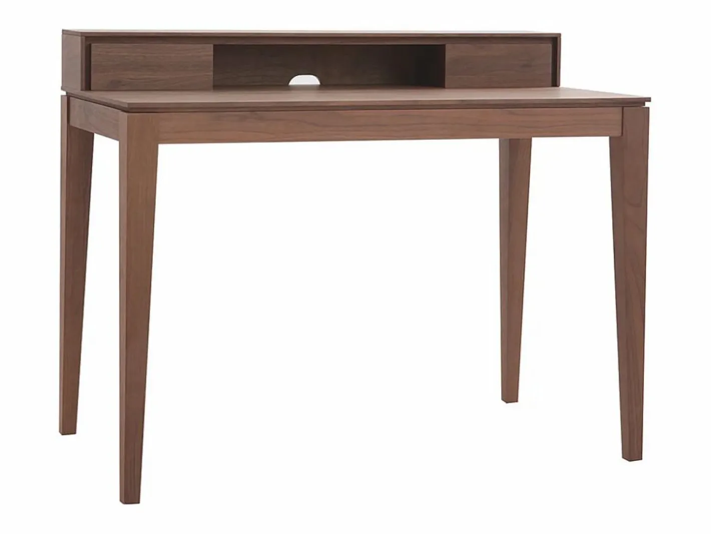 Miliboo Escritorio moderno con almacenaje madera nogal SEKRET Marru00f3n Sale