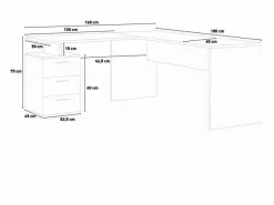 Escritorio moderno de madera 3 cajones New Selina WD^Web furniture Discount