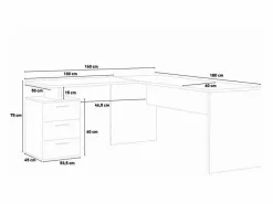 Escritorio moderno de madera 3 cajones New Selina WD^Web furniture Discount