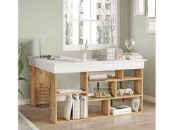 Venprodin Escritorio Moderno Estantes Tywin - - 115 Cm Pino- Blanco Color natural claro Outlet
