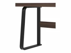 DripeX Escritorio moderno para computadora en MDF+Metal - con almacenamiento abierto y 2 cajones - Marrón - 161x54x76,3cm Marru00f3n Best