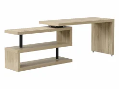 Vente-unique Escritorio Rinconero|Escritorio Tradicional|Escritorio modular MDF color roble tablero 360° - NICEPHORE II