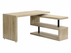 Vente-unique Escritorio Rinconero|Escritorio Tradicional|Escritorio modular MDF color roble tablero 360° - NICEPHORE II