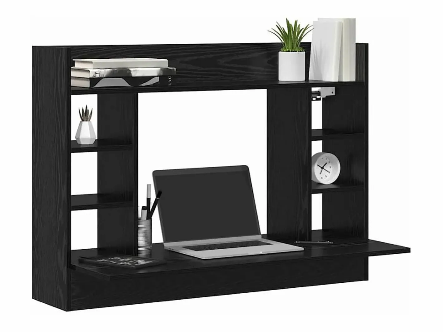 Clicnbuy Escritorio Montado en la Pared Roble 105 x 48 x 75 cm Negro