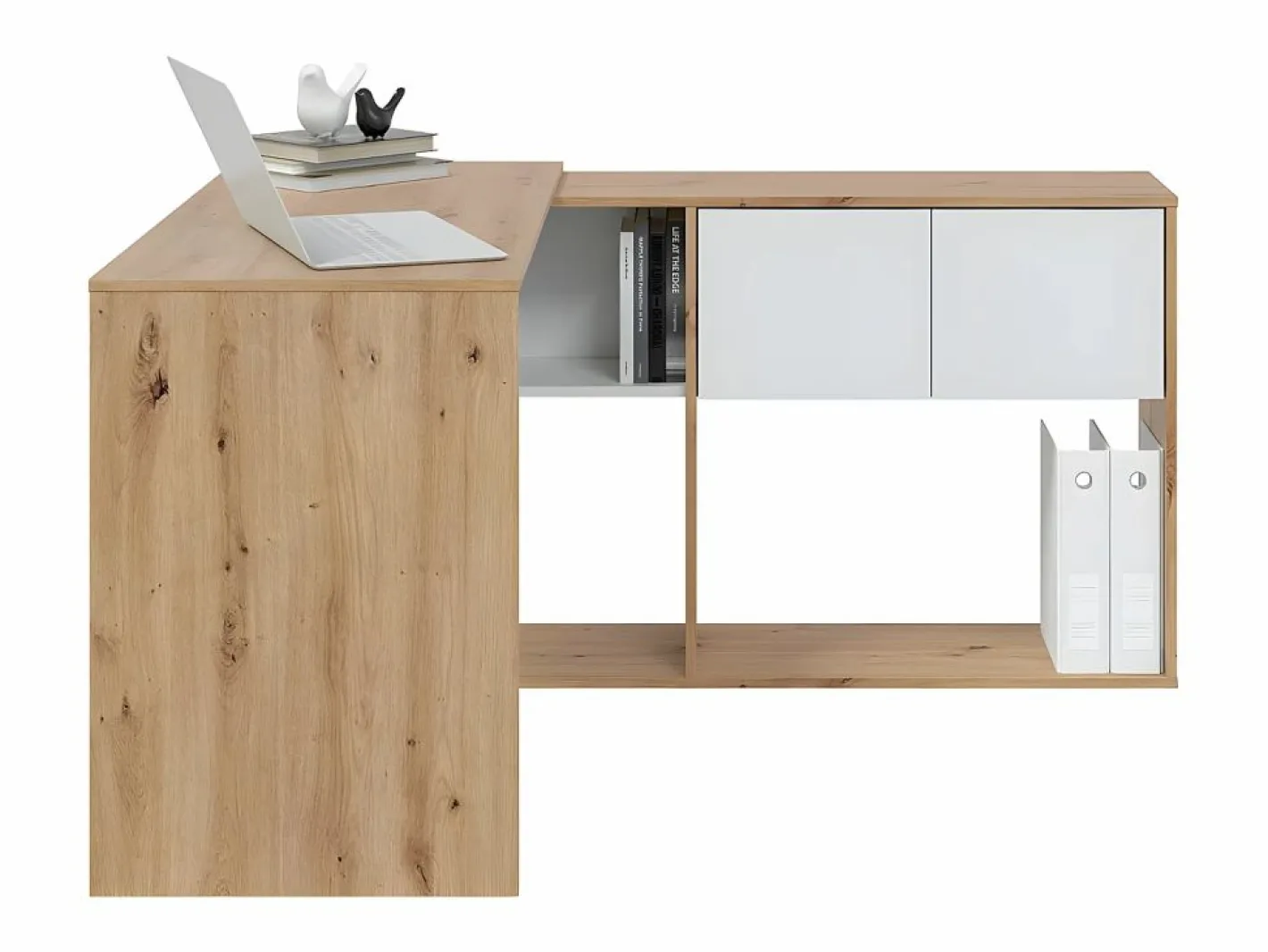 Calicosy Mesa De Ordenador|Escritorio multiposición con biblioteca - L108 cm