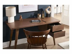 Miliboo Escritorio nogal L140 cm FIFTIES Marru00f3n Best