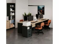 Escritorio Oficina Nibis Industrial Roble Sonoma/ Antracita 140 cm^ Best