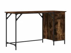 Clicnbuy Escritorio ordenador madera ingeniería roble humo 131x48x75 cm Marru00f3n