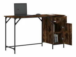Clicnbuy Escritorio ordenador madera ingeniería roble humo 131x48x75 cm Marru00f3n