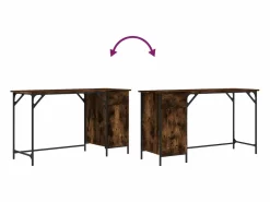 Clicnbuy Escritorio ordenador madera ingeniería roble humo 131x48x75 cm Marru00f3n