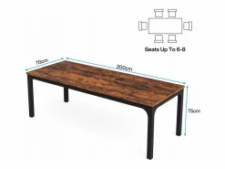 Escritorio para computadora , escritorio para computadora portátil, mesa de estudio, mesa de computadora portátil, escritorio doble largo para el dormitorio de la oficina en casa, 200 x 70 x 75 cm, marrón rústico^Tribesigns Best