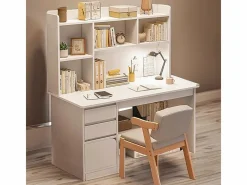 Mesa De Ordenador|Escritorio para jóvenes con ordenador mesa con estantería estantes cajones