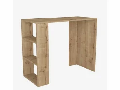 Escritorio para oficina o despacho con 3 estantes, 90x40x74 cm, moderno de madera Netenya^ Clearance