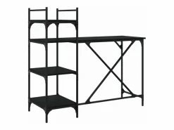 Clicnbuy Escritorio para ordenador con estantes 120x47x109 cm Negro Outlet