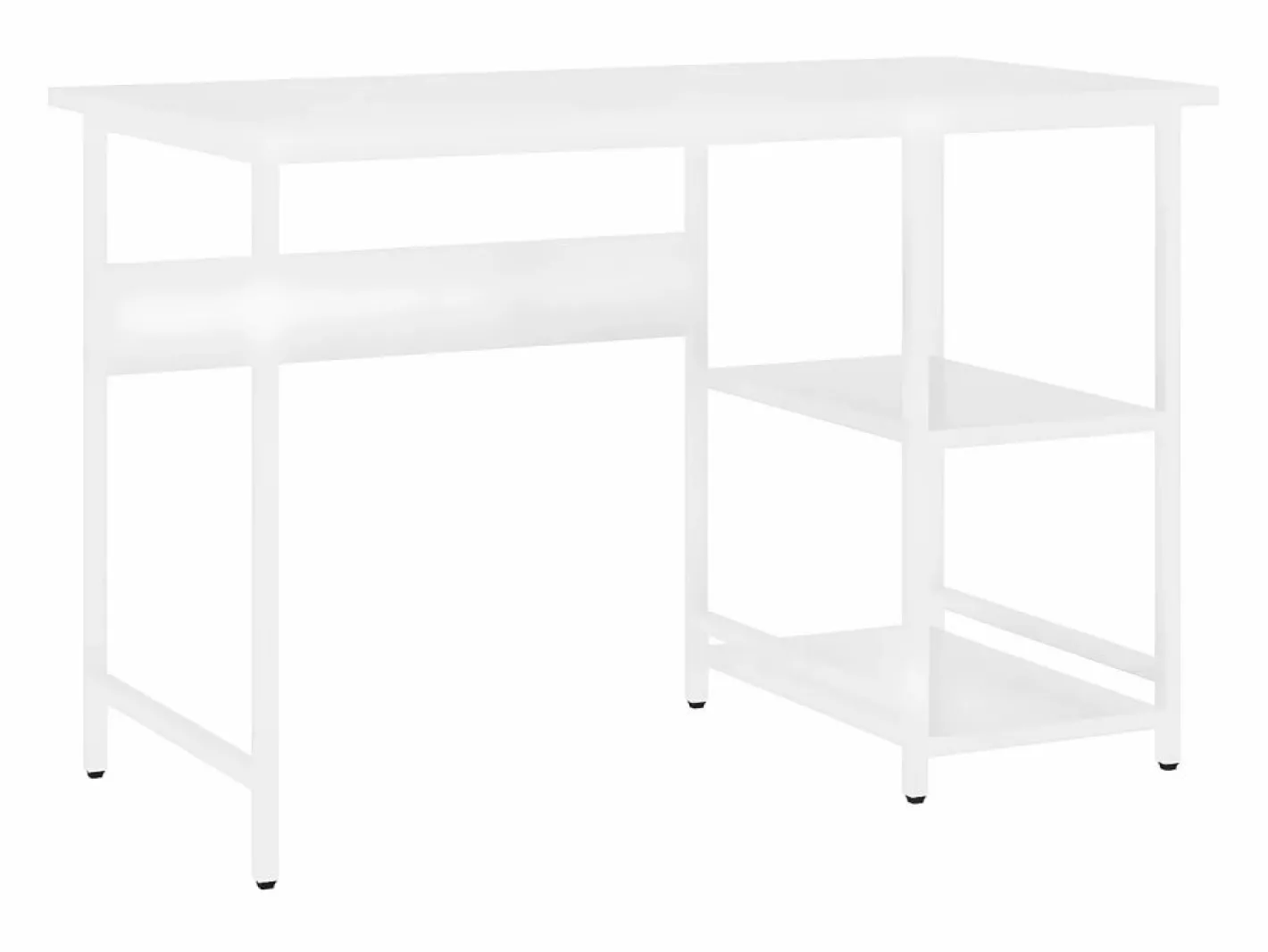 Clicnbuy Escritorio para ordenador de MDF y metal 105x55x72 cm Blanco New