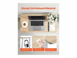 Escritorio para Ordenador SucceBuy Plegable 80 cm, Mesa de Oficina para Computadora Plegable para Espacios Pequeños, Estación de Trabajo en Tablero^