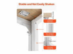 Escritorio para Ordenador SucceBuy Plegable 80 cm, Mesa de Oficina para Computadora Plegable para Espacios Pequeños, Estación de Trabajo en Tablero^