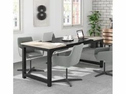 Escritorio para portátil, mesa, mesa de estudio para teletrabajo, puesto de trabajo para oficina, dormitorio, fácil montaje ( vintage/negro, 180 x 80 x 75 cm)^Tribesigns Best