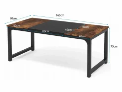 Tribesigns Escritorio para portátil, mesa, escritorio de estudio para oficina en casa, estación de trabajo para oficina, dormitorio, fácil de montar, 160 x 80 x 75 cm (marrón rústico + negro) Marru00f3n New