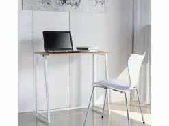 Escritorio Secreter|Escritorio plegable compacto blanco y de madera 80x45x75 Wolly W