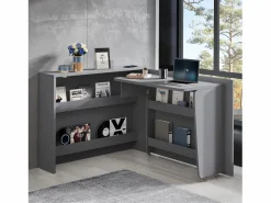 Escritorio plegable con cargador inalámbrico - 115 x 51 x 93 cm - Aparador y escritorio 2 en 1 - aglomerado -^Merax New