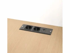 Hauss Spole Escritorio plegable con toma de corriente y estante, estantería y escritorio dos en uno Blanco Outlet