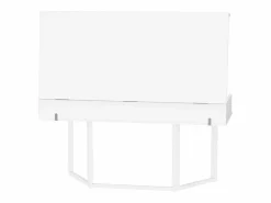 Escritorio plegable multifunción con enchufe europeo - MDF, negro y roble, con espacio de almacenamiento (120x50x76 cm) Blanco Outlet