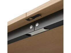 Escritorio plegable 104.5x30.5x160 cm - con estantería - enchufes y puertos USB - Estantes ajustables - Con ruedas - +natural^ModernLuxe Hot