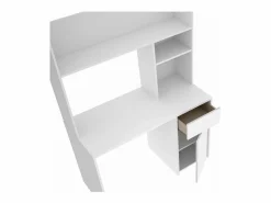 Escritorio Rebeca con puerta + cajón + altillo acabado , 74cm(alto) 110cm(ancho) 50 Blanco Online
