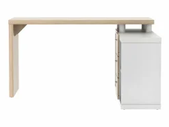 Vente-unique Escritorio rinconera ALDRIC III 3 cajones2 estantes Blanco Color natural claro / Blanco Best
