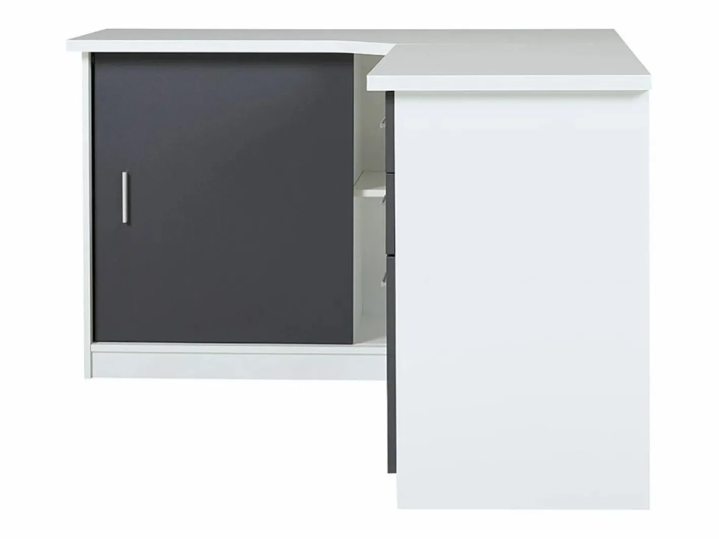 Escritorio rinconero NORWY 2 puertas 2 cajones Blanco/Gris^Vente-unique Clearance