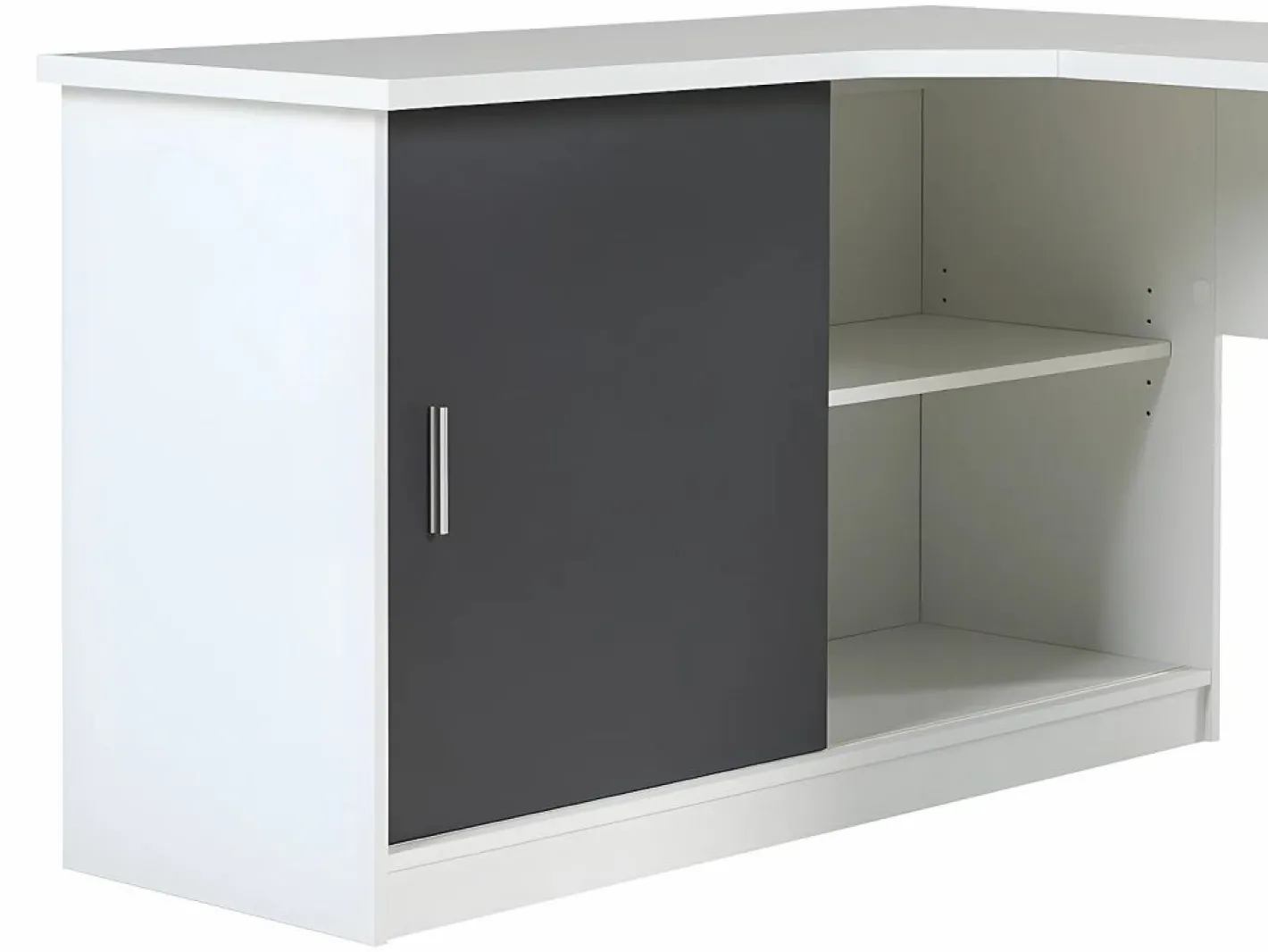 Escritorio rinconero NORWY 2 puertas 2 cajones Blanco/Gris^Vente-unique Clearance